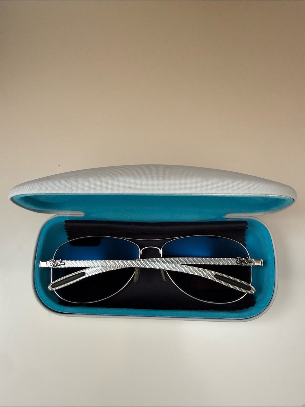 Ray-Ban Carbon Fiber Frame Sunglasses with Gray Lenses